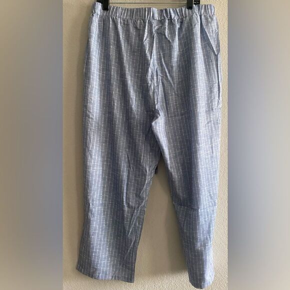 NWT Women light Blue Striped Lightweight Cropped Ankle Summer Lounge Pants XXL - Picture 4 of 9